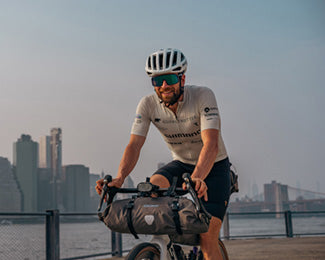 A man riding a bike